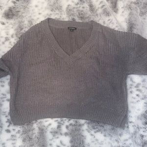 Grey Cropped Sweater